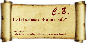 Czimbalmos Bereniké névjegykártya